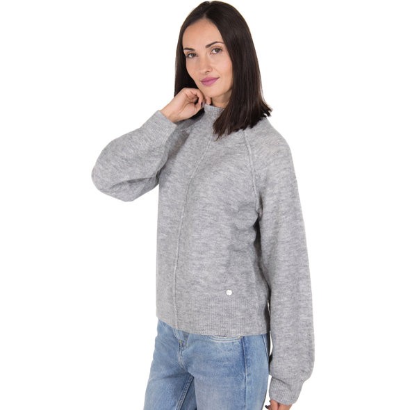 Melanżowy szary sweter (S)