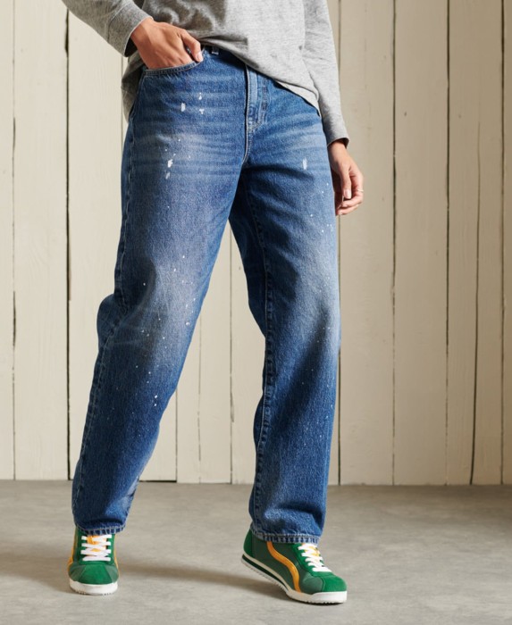 Niebieskie proste jeansy nadruk (29/32)