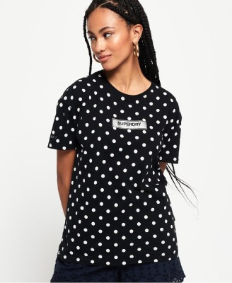 Czarny t-shirt groszki (38)