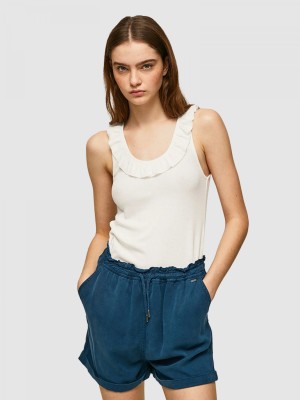 Prążkowana śmietankowa bluzka (XL)