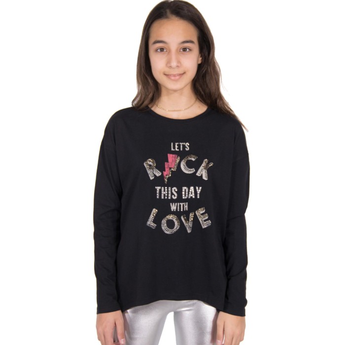 Czarny t-shirt długie rękawy (10L)