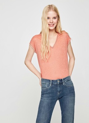 Lniana bluzka v neck (M)