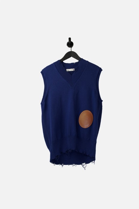 Granatowy sweter bez rękawów