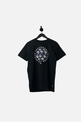 Czarny t-shirt nadruk (S)