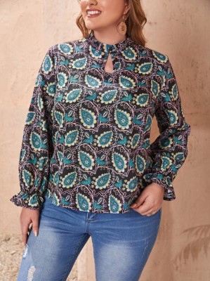 Wzorzysta bluzka długie rękawy (3XL)