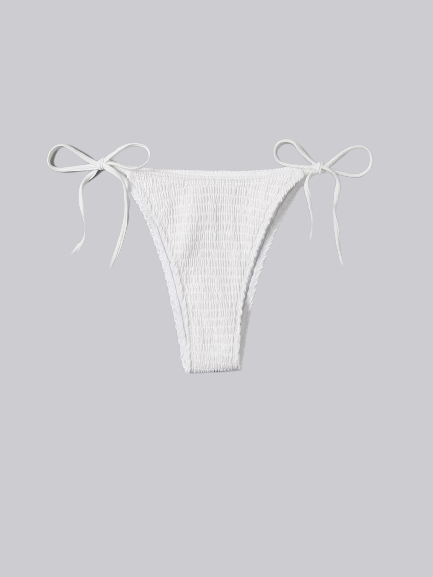 Białe teksturowane figi kąpielowe (M)