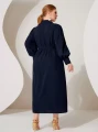 Granatowa sukienka wiązanie (2XL)