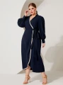 Granatowa sukienka wiązanie (2XL)