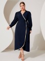 Granatowa sukienka wiązanie (2XL)