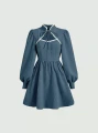 Niebieska sukienka mini (M)