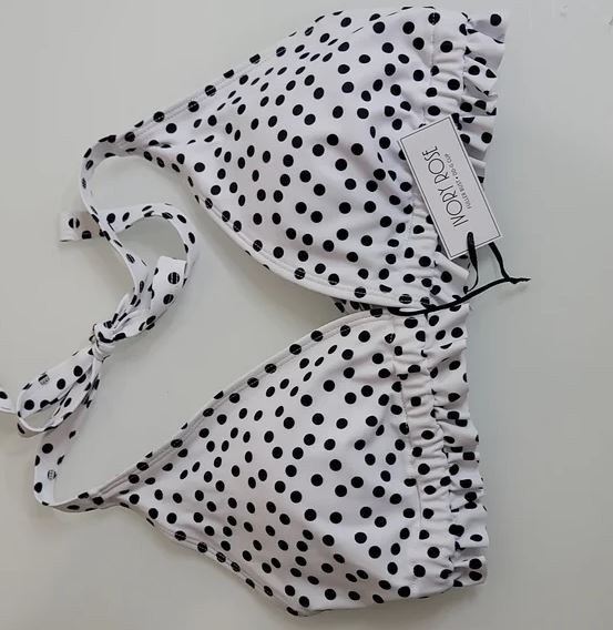 Biały top bikini groszki (70E/F)
