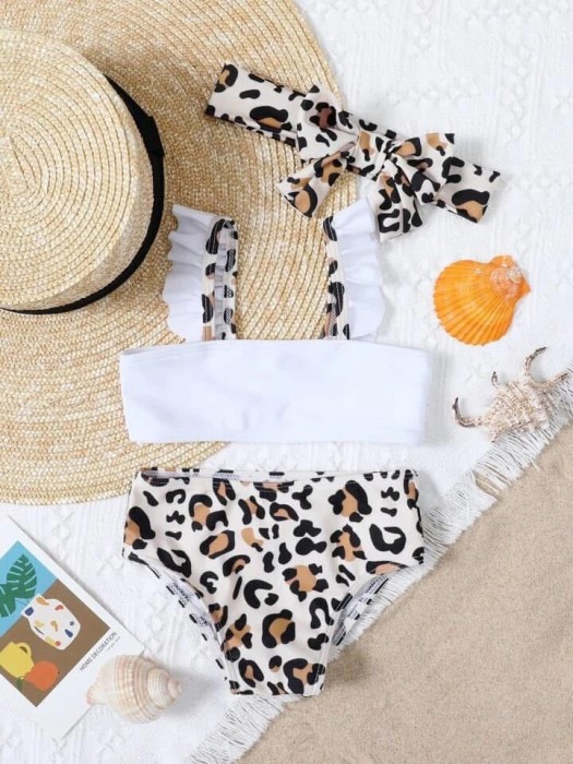 Trzyczęściowy strój kąpielowy wzór (6-9M)