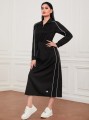 Czarna sukienka midi zamek (XL)