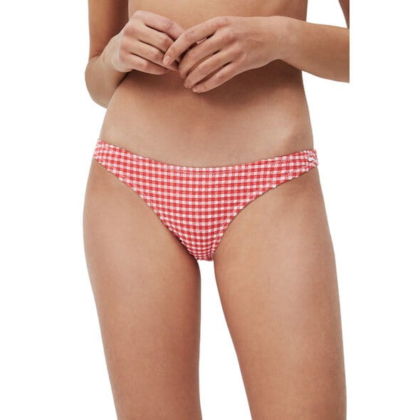 Czerwone figi bikini krata (M)