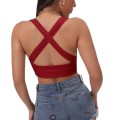 Czerwony teksturowany top (S)