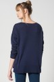 Granatowy cienki sweter (S)
