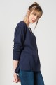 Granatowy cienki sweter (S)