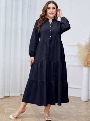 Granatowa sukienka marszczenia (1XL)