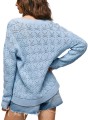 Niebieski prześwitujący sweter (S)