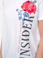 Biały t-shirt nadruk (M)
