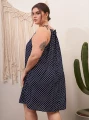 Granatowa sukienka grochy (0XL)