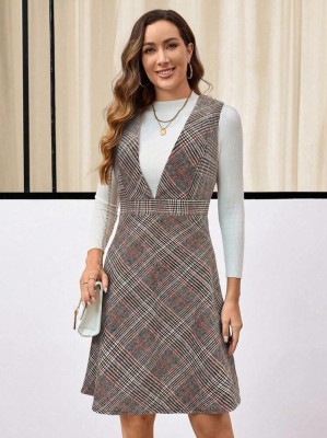 Kolorowa sukienka kratka (S)