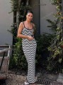 Dwukolorowa sukienka maxi cut out (L)