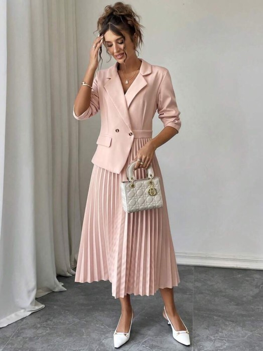 Morelowa sukienka plisy (M)