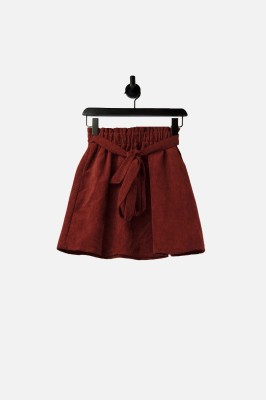 Brązowa sztruksowa spódnica mini (XS)