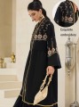 Czarna sukienka zamek hafty (M)
