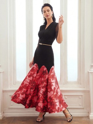 Dwukolorowa sukienka wzór (XS)