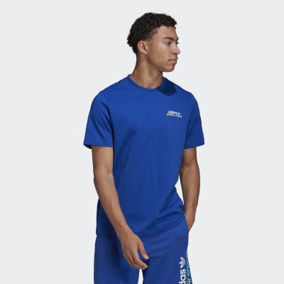 Kobaltowa koszulka nadruk HF2303 (XS)