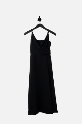 Czarna kopertowa sukienka midi (XS)