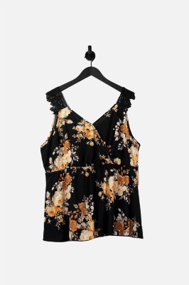 Czarna bluzka kwiaty (3XL)