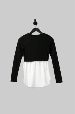 Dwukolorowa bluzka długi rękaw (XS)