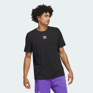 Czarny t-shirt nadruk IB9402 (S)