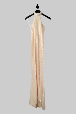 Cekinowa suknia maxi rozcięcie (38)