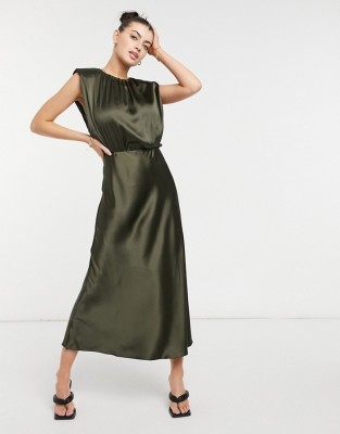 SATYNOWA SUKIENKA KHAKI (38)