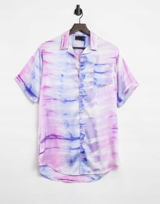 SATYNOWA PLAŻOWA KOSZULA TIE DYE (36)