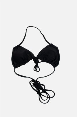 Czarna góra kąpielowa wiązanie (S)