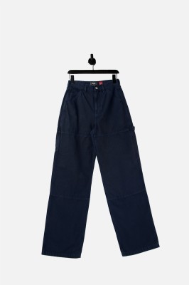 Granatowe proste spodnie (28/30)