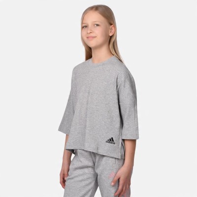 Szary luźny t-shirt HA3907 (7-8L)