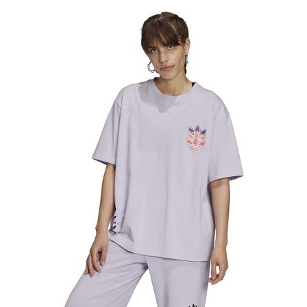 Fioletowy t-shirt oversize H22744 (XXS)