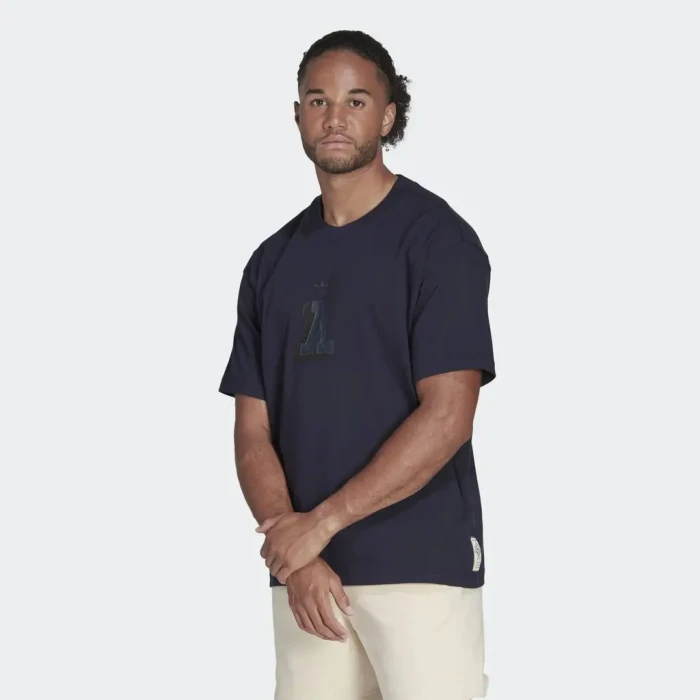 Granatowy t-shirt nadruk HY6038 (XS)
