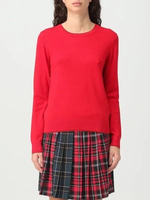 Czerwony cienki sweter cyrkonie (S)