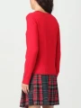 Czerwony cienki sweter cyrkonie (S)