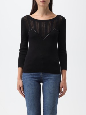 Czarny cienki sweter rękaw 3/4 (XS)