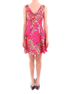 Różowa wzorzysta sukienka (L)