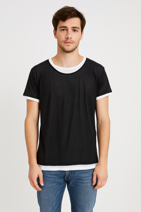 Warstwowy luźny t-shirt (M)