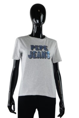 Szary melanżowy t-shirt (S)